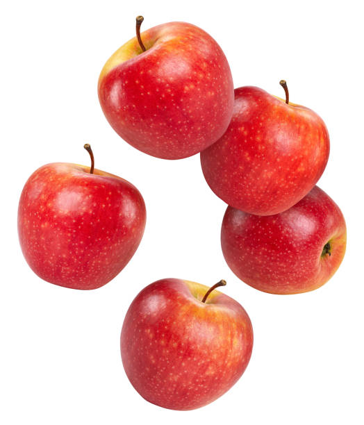 istock Organic red apple isolated on white background 2192799158