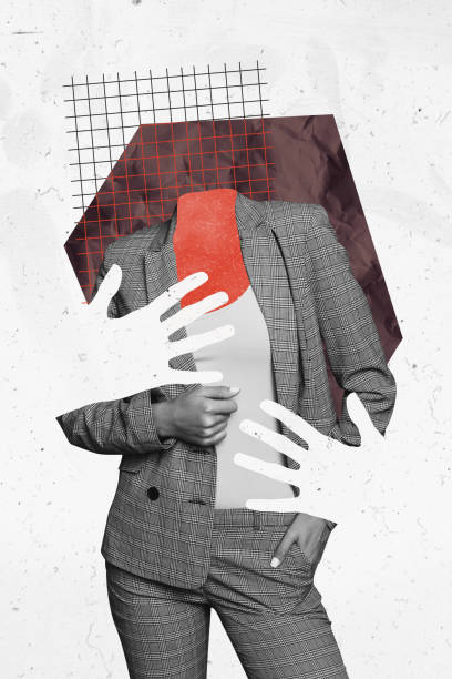 istock Creative artwork graphics collage painting of headless lady suffering sexual harassment isolated white color background 2192799576