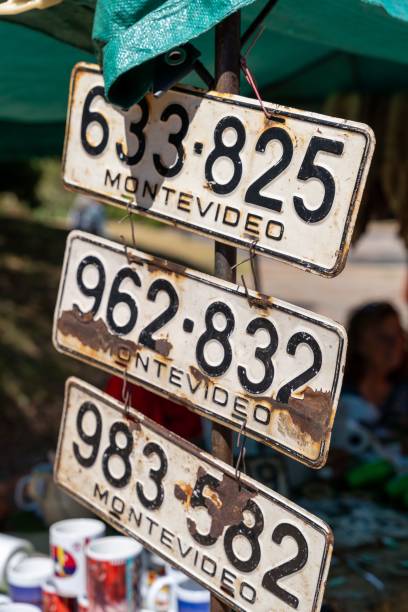 istock Vintage Montevideo License Plates 2192799598