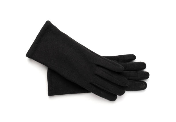 Winter Gloves Isolated, Touchscreen Wool Glove, Touch Screen Knitted Mittens, Warm Red Gloves on White Background