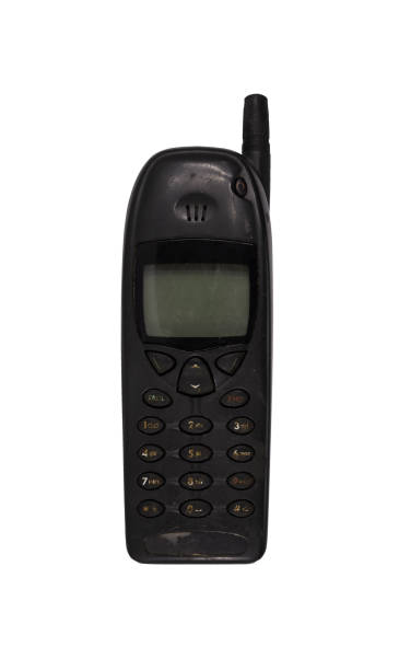 istock Retro mobile phone with a classic button design on a transparent background. The high resolution and transparent background make it perfect for use in advertising, illustrations, and design projects. 2192805313