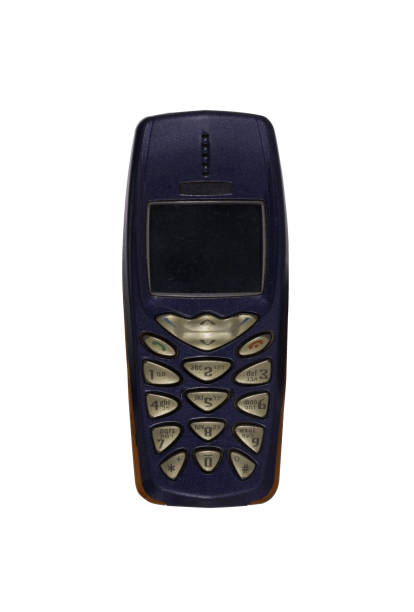 istock Retro mobile phone with a classic button design on a transparent background. The high resolution and transparent background make it perfect for use in advertising, illustrations, and design projects. 2192805906