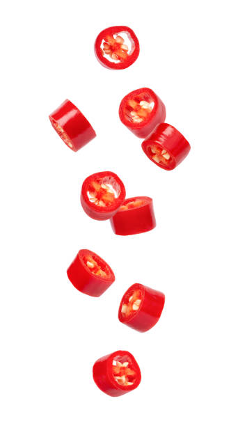 Red chili on white stock photo
