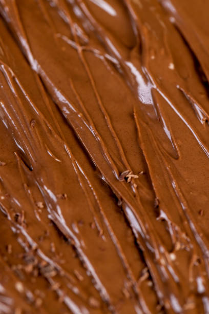 cocoa paste for breakfast close up, sweet pasta with cocoa and cocoa butter