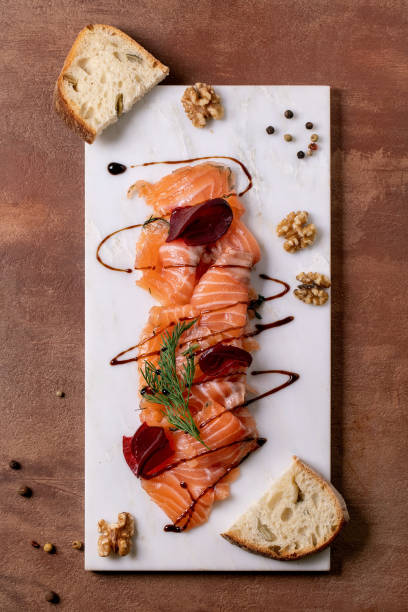 istock Sliced salted salmon fillet 2192814246