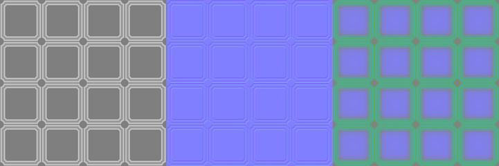 Square Floor Tile Sharp Seamless Tiled Texture Height Map Normal Map ...