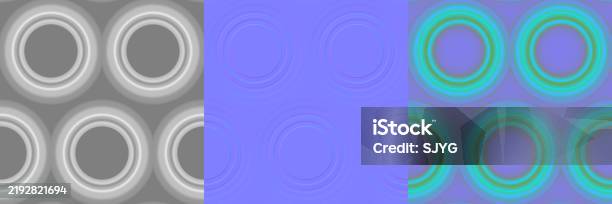 Texture Roundness Map Round Tile Modern Seamless Tiled Texture Height Map Normal Map Rgb Mask ...