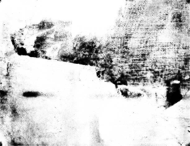 istock Grunge spotted background with halftone effect. Monochrome print of a scratched, dirty wall. 2192823698