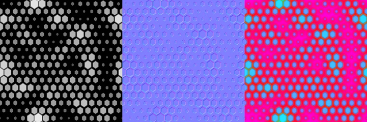 Normal Map Rgb Values Random Scale Hexagon Advanced Seamless Tiled Texture Height Map Normal ...