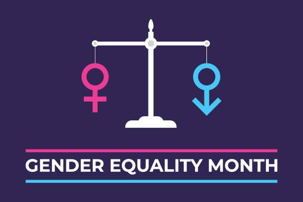 istock Gender Equality Month, Gender equality symbol isolated on white background. Men and women equal concept 2192825619