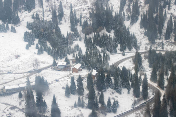 istock Scenic Winter Landscape Viewed from an Open Cable Car in Shymbulak 2192828631