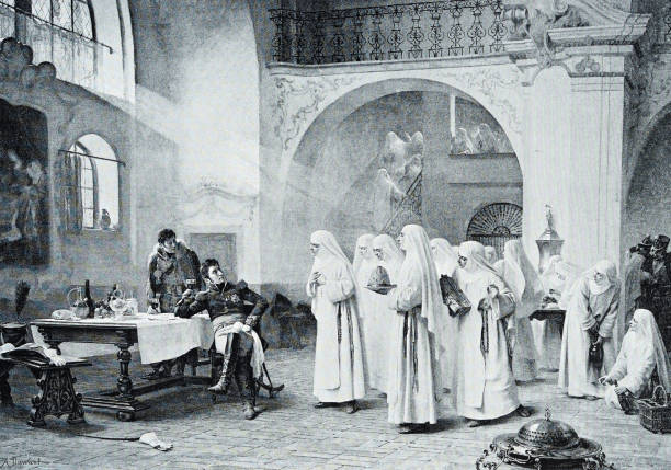 Antique image from French magazine by A Dawant, Marechal Lannes, Saint Polten Convent