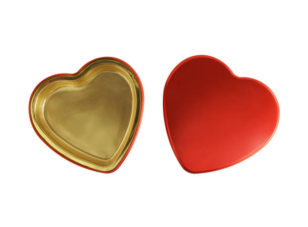 open red aluminum box with gold inside, luxury valentine gift