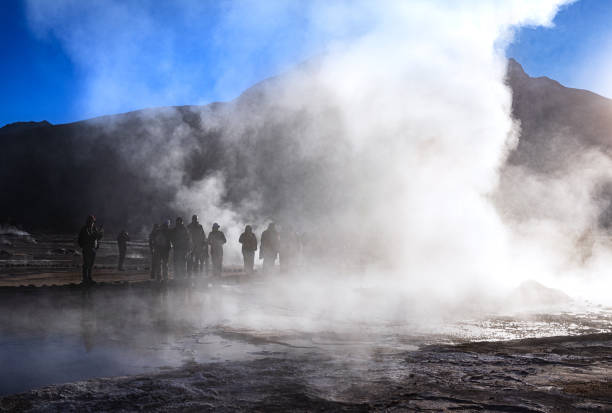 istock Group Exploring Steaming Geyser Fields in Atacama Desert, Chile 2192831928