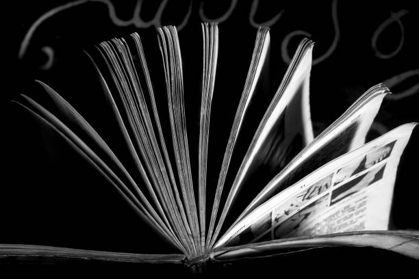 Close-Up of Aged Book Pages in Soft Lighting