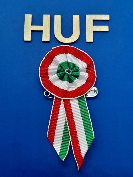istock Hungarian national color cockade with huf subtitle or text 2192835807