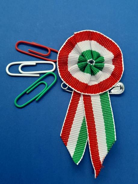 istock Hungarian national cockade with blue background 2192835833
