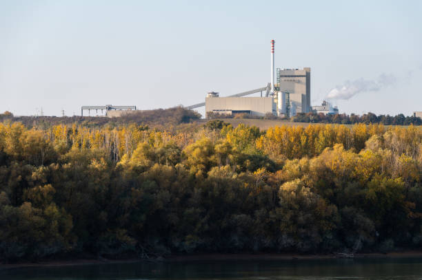 istock Industrial facility above an autumn forest 2192835933