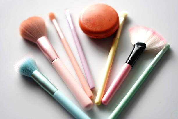 beautiful image of make up brushes and make up power