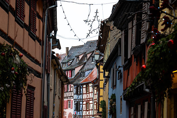 istock Building facades in Alsace during christmas period 2192842513