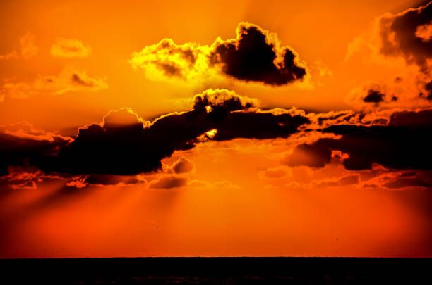 Colorful sunset clouds. Istanbul, Turkey.