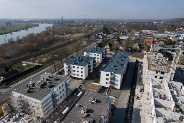 istock Aerial View of a Developing Suburb with Apartment Buildings 2192850970