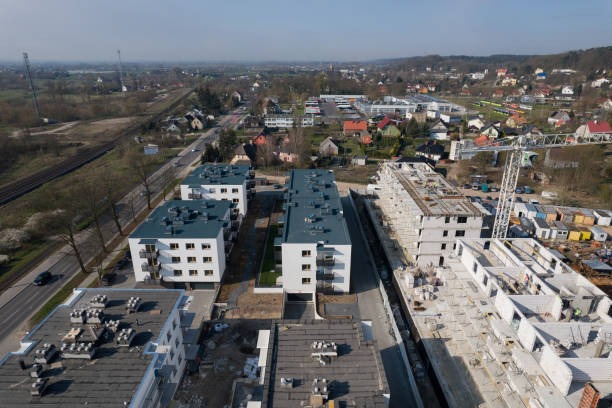 istock Aerial View of a Developing Suburb with Apartment Buildings 2192850975