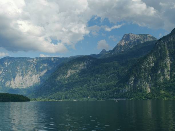Beautiful view of valley in Hallstatt is a village located near the Hallstatter lake in the Salzkammergut, Austria.