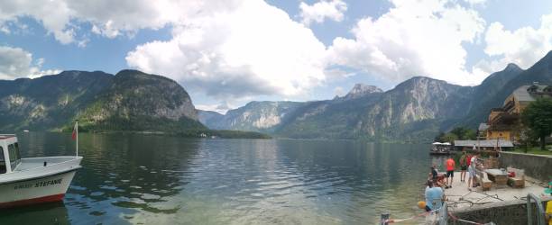 Beautiful view of valley in Hallstatt is a village located near the Hallstatter lake in the Salzkammergut, Austria.