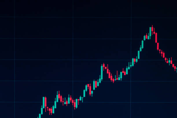 istock Stock market candlestick chart on dark background 2192853011