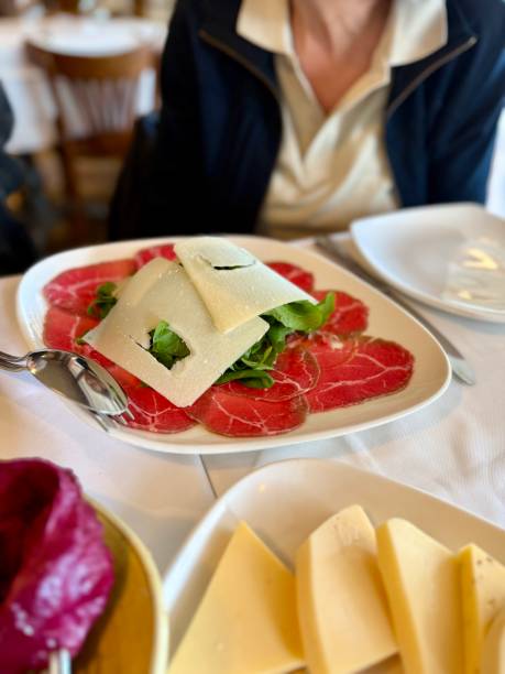 istock Beef carpaccio with arugula, parmesan cheese served at restaurant 2192861011