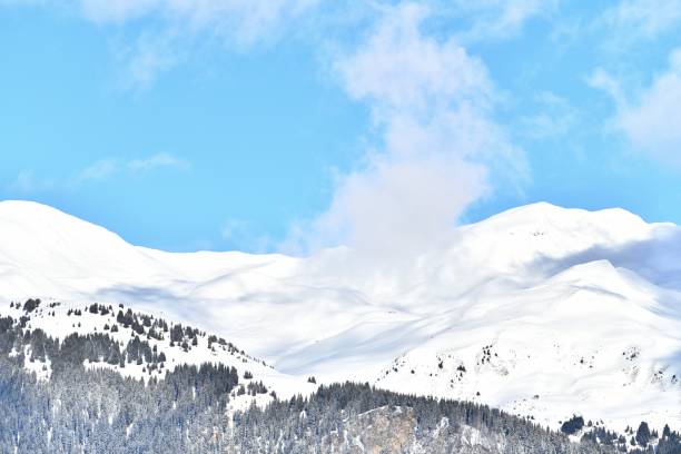 Snowcapped French alps by winter