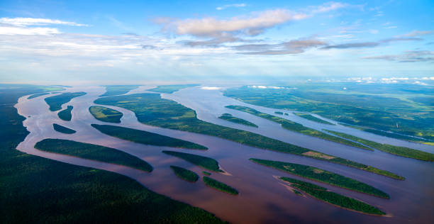 Delta of the Essequibo River Flowing into the Atlantic Ocean, Guyana