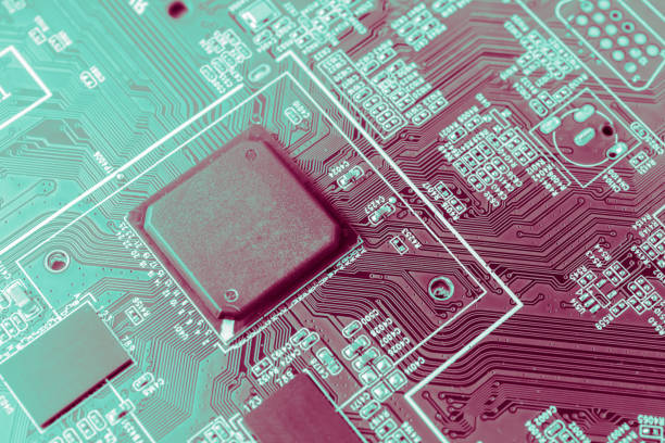 printed circuit. layout of tracks.