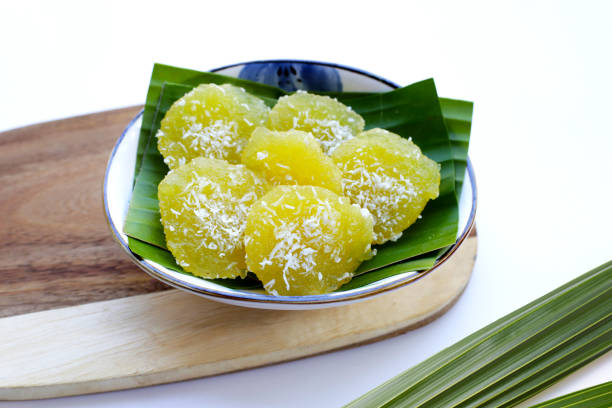 Steamed cassava cake. Thai dessert
