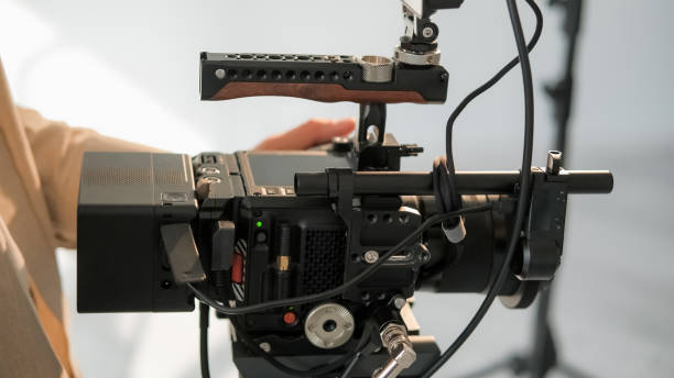 istock Video camera studio equipment closeup filming 2192876031