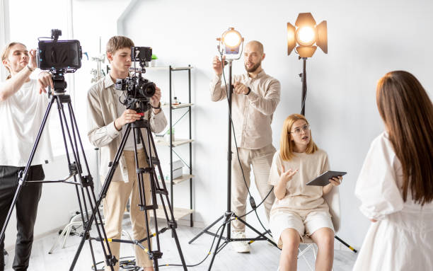 istock Behind scene producer team studio worker prepare 2192876056