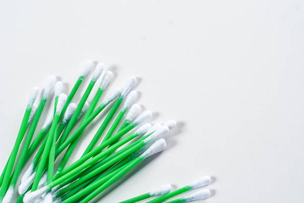 istock Heap of clean cotton buds on white background, flat lay 2192890681
