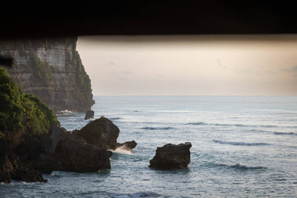 Sunset view from Uluwatu beach, Bali Island.