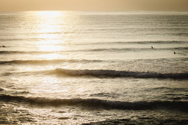 Sunset landscape with big surf waves.Bali Island, Indonesia.