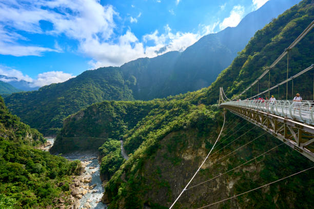 Suspension Bridge at Taroko National Park in Taiwan