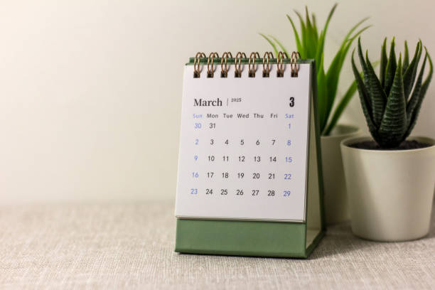 istock Hello March. March 2025 planning calendar on your desktop. 2192905686