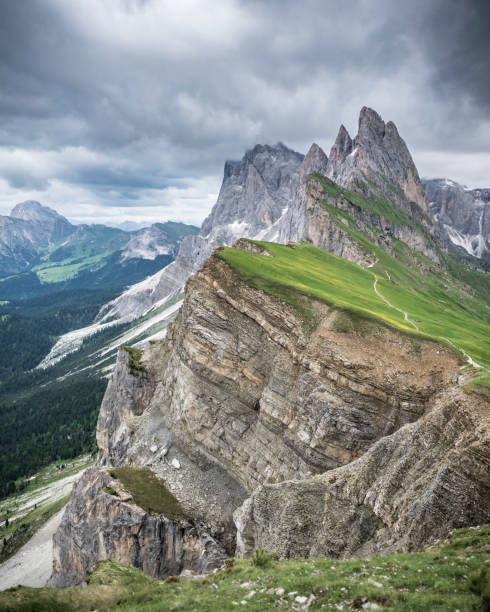 istock Seceda mountains dramatic cliffs in the Dolomites during an overcast day 2192908732