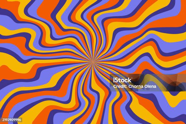 Funky Spirl Pattern Retro Background With Spiral Bright Sunburst Vector Swirl Radial ...