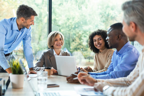 istock Business team discussing together business plans in office. 2192911610
