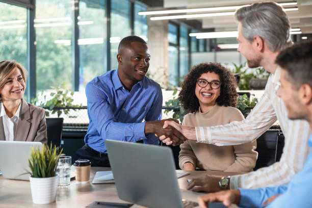 istock Businessmen shaking hands during a meeting. 2192911797