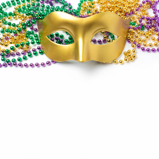 istock Mardi gras beads isolated on white background 2192918806