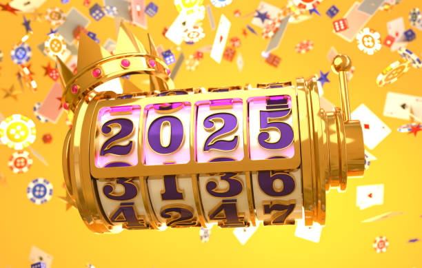 istock Slot Machine Spinning to 2025, Lucky Spin, New Year Countdown Concept. 2192919921