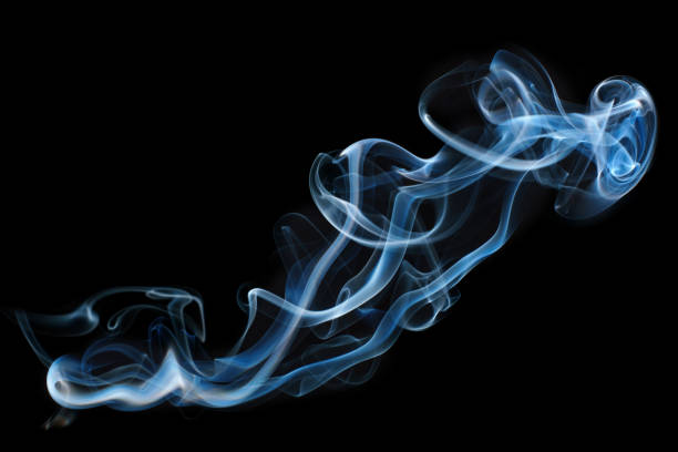 candle smoke abstract black background.