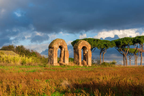 istock Roman aqueduct ruins at sunset 2192925182